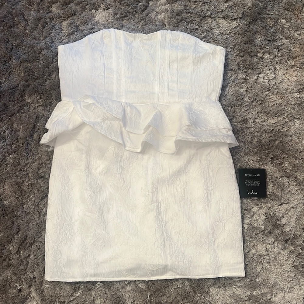 White peplum dress